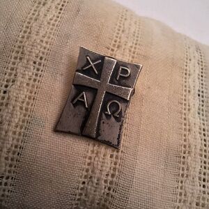 antaya sterling alpha omaga cross Brooch